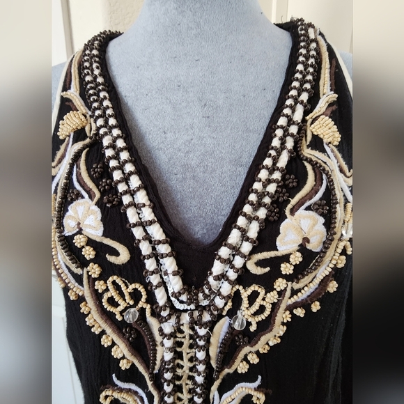 Free people crazy for love beaded tassel v-neck dress - Picture 9 of 10